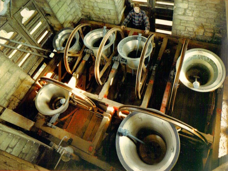 Mark J Walker at Wheatley's newly re-hung installation in 1996 · Photo by Paul Lucas